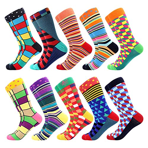 BISOUSOX Socken Herren 39-46 Bunt Lustig Herrensocken Lustige Motive Klassische Strümpfe Modische Socken für Männer Geschenk für Arbeit Sport von BISOUSOX