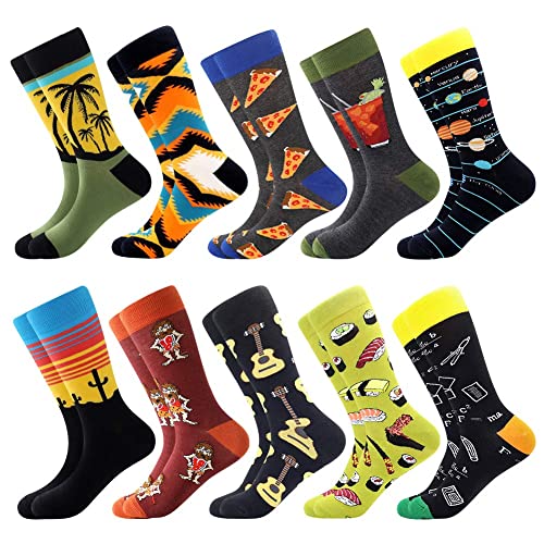 BISOUSOX Socken Herren 39-46 Bunt Lustig Herrensocken Lustige Motive Klassische Strümpfe Modische Socken für Männer Geschenk für Arbeit Sport von BISOUSOX