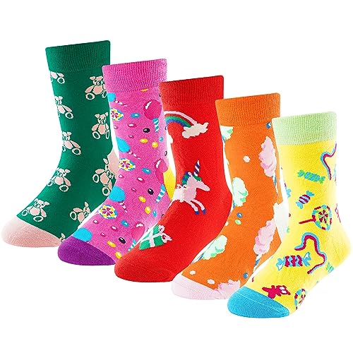 BISOUSOX Kinder Socken für Mädchen und Jungen Bunte Socken Mädchen Baumwolle Kindersocken Atmungsaktiv Lustige Socken als Geschenk von BISOUSOX