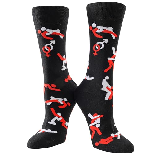 BISOUSOX Lustige Socken Herren Baumwolle Damen Personalisierte Socken mit Herzmuster Valentinstagsgeschenk für Männer Frauen Soulmate Socken Valentinstag Strümpfe Unisex Passende Socken von BISOUSOX