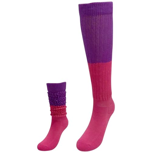 BISOUSOX Slouch Socken Lustige Socken Damen Wadensocken Baumwolle Kniestrümpfe Atmungsaktiv Kuschelsocken Geschenk für Frauen 1 Paar/3 Paare Größe 36-40 Bunte Socken von BISOUSOX