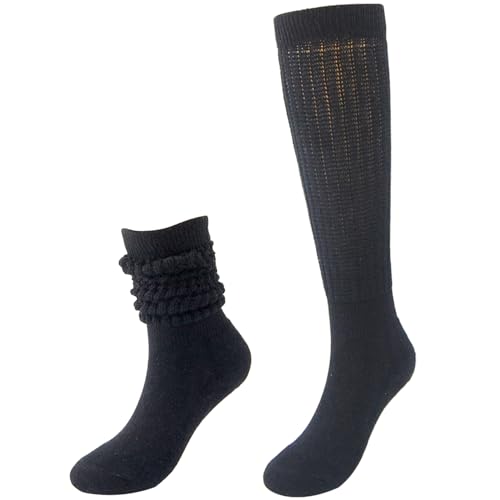 BISOUSOX Slouch Socken Lustige Socken Damen Wadensocken Baumwolle Kniestrümpfe Atmungsaktiv Kuschelsocken Geschenk für Frauen 1 Paar/3 Paare Größe 36-40 Bunte Socken von BISOUSOX