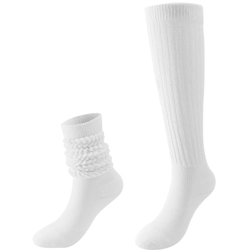 BISOUSOX Slouch Socken Lustige Socken Damen Wadensocken Baumwolle Kniestrümpfe Atmungsaktiv Kuschelsocken Geschenk für Frauen 1 Paar/3 Paare Größe 36-40 Bunte Socken von BISOUSOX