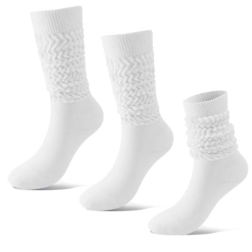 BISOUSOX Slouch Socken Lustige Socken Damen Wadensocken Baumwolle Kniestrümpfe Atmungsaktiv Kuschelsocken Geschenk für Frauen 1 Paar/3 Paare Größe 36-40 Bunte Socken von BISOUSOX