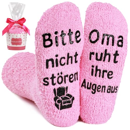 BISOUSOX Stoppersocken für Damen Flauschige Socken Geschenke für Frauen Mama Oma 36-40 Warme Fun Socken Anti-Rutsch Damen Lustige Socken Geburtstagsgeschenk von BISOUSOX