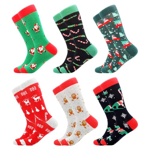 BISOUSOX Weihnachtsstrümpfe Bunte Socken Herren mit Motiv Xmas Socken Lustig von BISOUSOX