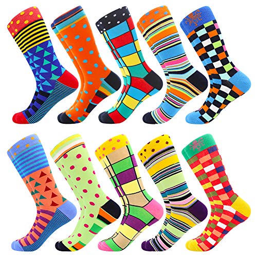 BISOUSOX Socken Herren 39-46 Bunt Lustig Herrensocken Lustige Motive Klassische Strümpfe Modische Socken für Männer Geschenk für Arbeit Sport von BISOUSOX