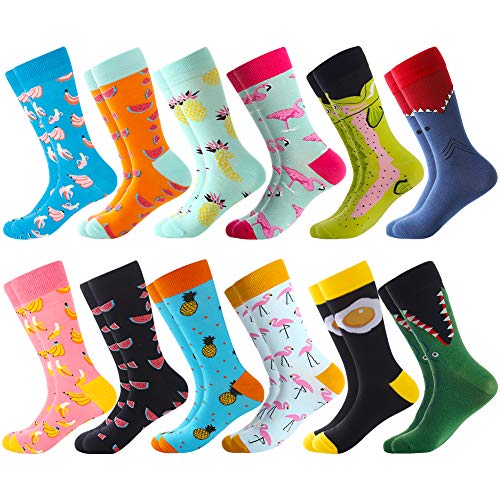 BISOUSOX Socken Herren 39-46 Bunt Lustig Herrensocken Lustige Motive Klassische Strümpfe Modische Socken für Männer Geschenk für Arbeit Sport von BISOUSOX