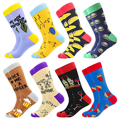 BISOUSOX Socken Herren 39-46 Bunt Lustig Herrensocken Lustige Motive Klassische Strümpfe Modische Socken für Männer Geschenk für Arbeit Sport von BISOUSOX