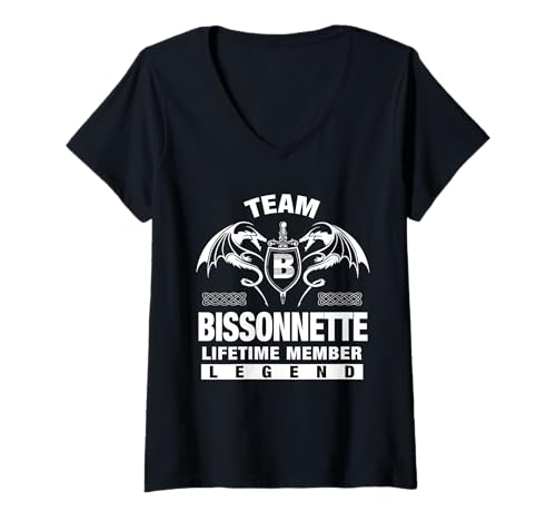 Damen Team BISSONNETTE - Lebenslange Mitgliedsgeschenke T-Shirt mit V-Ausschnitt Damen Team BISSONNETTE - Lebenslange Mitgliedsgeschenke T-Shirt mit V-Ausschnitt von BISSONNETTE FAMILY IDEA GIFTS