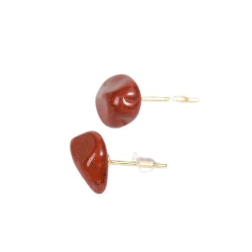 Damen Ohrstecker Stein,Naturstein-Ohrstecker, Rote Jaspis-Ohrläppchen-Ohrringe, Unregelmäßiger Ohrschmuck, Geeignet Für Den Täglichen Gebrauch, Geschenke Für Frauen von BITONG