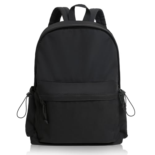 BITUOR Schulrucksack Mädchen, Rucksack Schule Teenager, Schultasche Damen, Schulranzen mit Laptopfach, Wasserdichter, Multi-Tasche Tagesrucksack, Unisex Backpack für Ausflüge, Uni, Schule, Schwarz von BITUOR