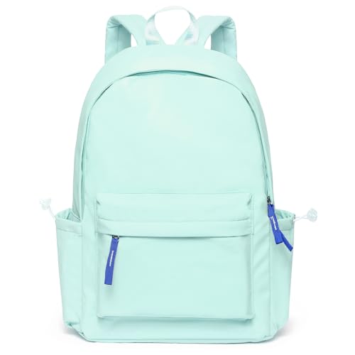 BITUOR Schulrucksack Mädchen, Rucksack Schule Teenager, Schultasche Damen, Schulranzen mit Laptopfach, Wasserdichter, Multi-Tasche Tagesrucksack, Unisex Backpack für Ausflüge, Uni, Schule (Mintgrün) von BITUOR