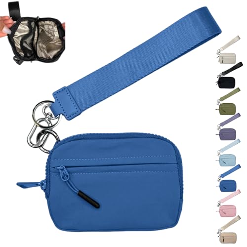 BIUBIULOVE Corelration The Wallet 2. Generation, Corelation Wallet, Nylon-Handgelenk-Geldbörse Für Damen, Wasserdichtes Nylonmaterial, Kartenetui Mit Reißverschluss (Blau,Einheitsgröße) von BIUBIULOVE