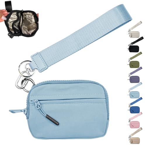 BIUBIULOVE Corelration The Wallet 2. Generation, Corelation Wallet, Nylon-Handgelenk-Geldbörse Für Damen, Wasserdichtes Nylonmaterial, Kartenetui Mit Reißverschluss (Himmelblau,Einheitsgröße) von BIUBIULOVE