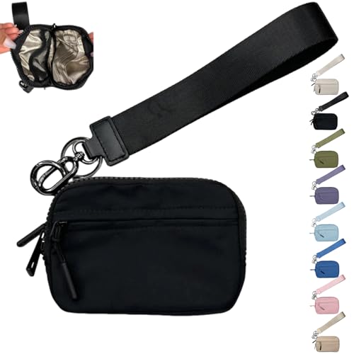 BIUBIULOVE Corelration The Wallet 2. Generation, Corelation Wallet, Nylon-Handgelenk-Geldbörse Für Damen, Wasserdichtes Nylonmaterial, Kartenetui Mit Reißverschluss (Schwarz,Einheitsgröße) von BIUBIULOVE