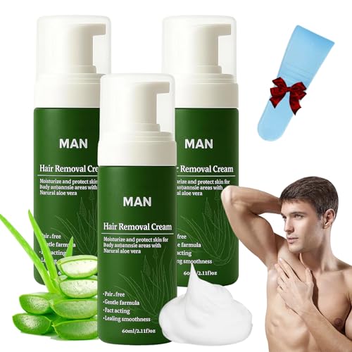 Botane Man Haarentfernungscreme Mit Natürlicher Aloe Vera, Schnelles Und Sanftes No-Shave-Enthaarungsspray Für Gesicht, Körper Und Intimbereich (3 Stück) von BIUBIULOVE