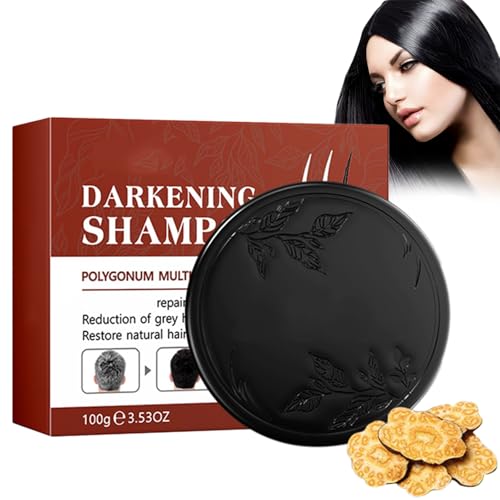 Dunkles Shampoo – Polygonum Multiflorum, Polygonum Schwarzes Haarseifenshampoo, Polygonum Shampoo-Riegel, Polygonum Schwarzes Seifenshampoo Für Männer Und Frauen (1 Stück) von BIUBIULOVE