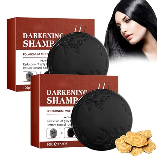 Dunkles Shampoo – Polygonum Multiflorum, Polygonum Schwarzes Haarseifenshampoo, Polygonum Shampoo-Riegel, Polygonum Schwarzes Seifenshampoo Für Männer Und Frauen (2 Stück) von BIUBIULOVE
