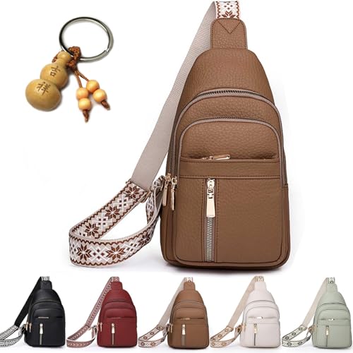 Wbougisay Umhängetasche, Wbougisay Umhängetasche Für Damen, Große Umhängetaschen, Diebstahlsichere Umhängetasche In Volltonfarbe Für Die Tägliche Reise (Braun) von BIUBIULOVE