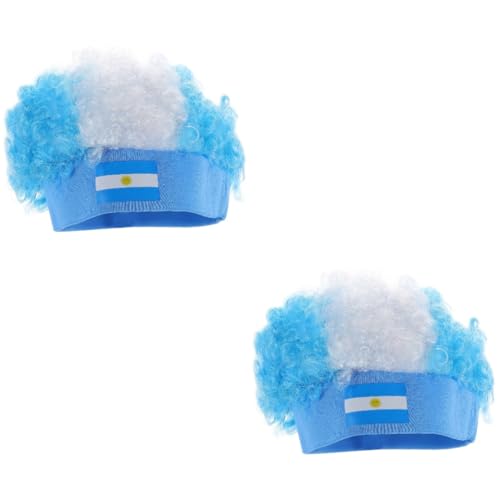 BIUDECO 2stücke Kreative Fußball-fan Clown-wig Mit Nationalflaggen-design Bunte Perücke Für Parties Cosplay Karneval Und Fußballspiele Strapazierfähiges Kunsthaar von BIUDECO