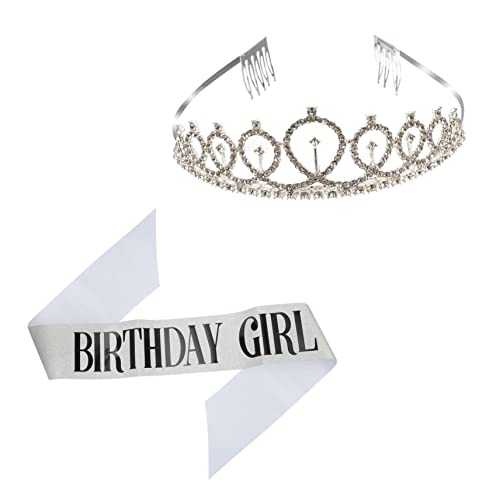 BIUDECO Schärpen-set Für Geburtstagspartys Mädchen Geburtstagsdekoration Krone Und Schärpe von BIUDECO