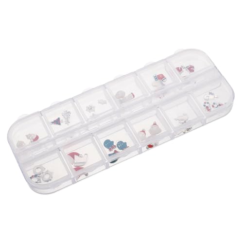 BIUDECO 1 Schachtel Weihnachtsnagel Charm Set Legierung Weihnachtsdeko für Nägel Santa Schneemann Reh Langlebig und Festlich für DIY Nageldesign Box für Party Festival von BIUDECO