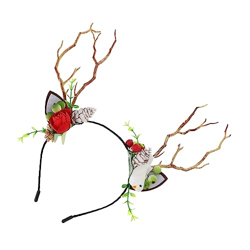 BIUDECO 1stk Weihnachtsstirnband Weihnachtsfeier Stirnband Elch-stirnband Karneval Requisiten Äste Stirnband Weihnachts-cosplay-accessoire Rentier-stirnband Stoff Kind Geweih Niedlich von BIUDECO