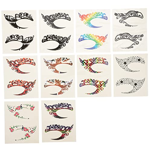 BIUDECO 10 Paare Augen Make Up Aufkleber Temporäre Augen Lidschatten und Eyeliner Schablonen für Halloween und Besondere Anlässe Kunstvolle Lidschatten Sticker von BIUDECO