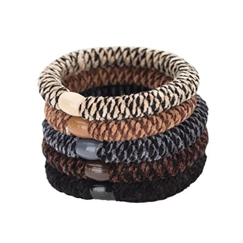 BIUDECO Haargummi Haargummis Pferdeschwanz Halter Elastisch 10 Stück Leopard und Unifarben für Dickes Schweres und Lockiges Haar Damen und Mädchen Sanfter Halt Umweltfreundliches Material von BIUDECO