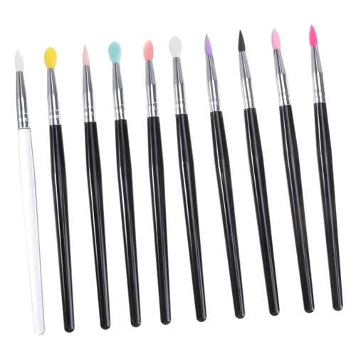 BIUDECO 10st Lidschatten Pinsel Lippenapplikator Lippenpinsel Reinigen Multifunktionaler Make-up-pinsel Lippenstift-applikator Lippenstiftpinsel Fräulein Make-up-tools Kieselgel Sauber von BIUDECO