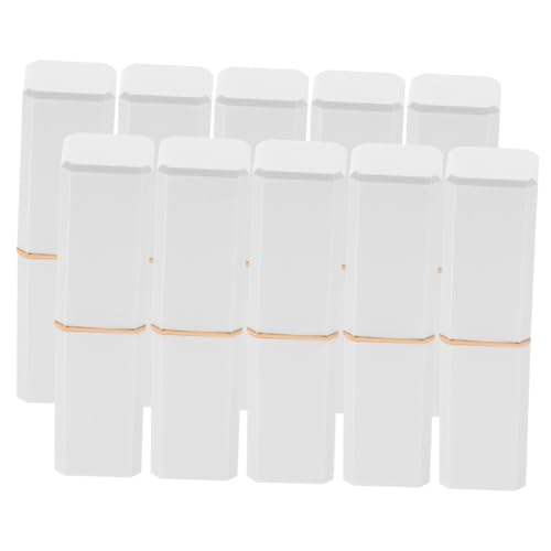 BIUDECO 10 Stück Nachfüllbare Lippenpflegebehälter Perlmuttweiß Lippenbalsam Tuben DIY Kosmetikbehälter für Frauen Leicht Tragbar Leckagefrei für Reisen und Make Up Taschen von BIUDECO