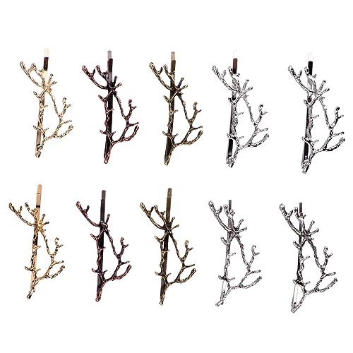 BIUDECO 10 Stück Teiliges Antler Branch Haarnadeln Silber Gold Kupferfarben Haarspangen für Mädchen Komfortabel und Schonend als Haarschmuck für Alltag und Besondere Anlässe von BIUDECO