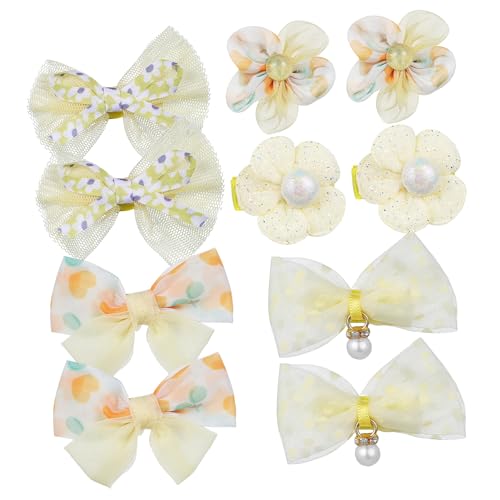BIUDECO 10 Stück Teiliges Haarschmuck Set mit Schleifen und Blumen Weiche Gefütterte Damen Haarspangen für Vielseitige Frisuren Komfortable Haarklammern für Alltag Party und Hochzeit von BIUDECO