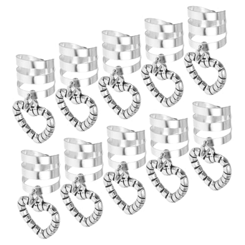 BIUDECO 10 Stück Teiliges Offene Herz Haarmanschetten aus Legierung Schmuck Haar Ringe für Damen Leicht zu Flechtende Dreadlock Accessoires Haarschmuck für Alltag und Feierlichkeiten von BIUDECO