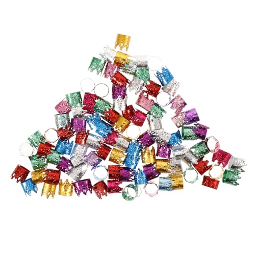 BIUDECO 100stücke Dreadlocks Haarschmuck Krone Form Haarringe Für Zöpfe Haar Cuffs Und Charms Vielseitige Haaraccessoires Für Verschiedene Anlässe von BIUDECO