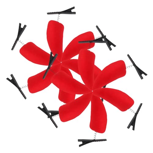 BIUDECO 12 Stück Teiliges Halloween Haarclip Rote Ox Horn Haarklammern für Frauen Cosplay Teufelshörner Haarspangen mit Federverschluss Einfaches Tragen Haltbar und Wiederverwendbar von BIUDECO