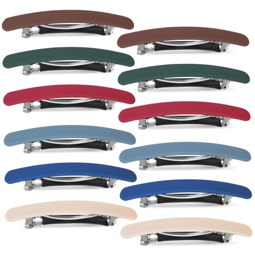 BIUDECO 12 Stück Teiliges Matte Französische Haarspangen für Damen Starke Federclips für Dickes Haar Rutschfeste Haarklammern mit Angenehmer Textur Vielseitig Einsetzbar für Ponytails und von BIUDECO