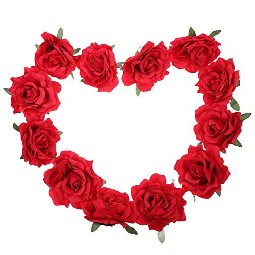 BIUDECO 12 Stück Teiliges Simulierte Rosen Haarklammern Haarspangen für Damen Bequeme Leichte Braut und Partyhaarschmuck zum Fixieren und Dekorieren Lockerer Haare von BIUDECO