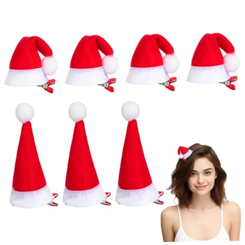 BIUDECO 12st Weihnachtsmütze Haarnadel Haarspangen Für Teenager Mini-weihnachtsmütze Weihnachten Rentier Weihnachtshaarschleifen Für Mädchen Haare Glitzern Süße Haarspange Legierung Rot von BIUDECO