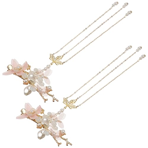 BIUDECO Kreative Quaste Haarspangen für Damen Vintage Seide Garn Blume Perle Haarnadeln Braut Haarschmuck für Hochzeiten und Besondere Anlässe von BIUDECO