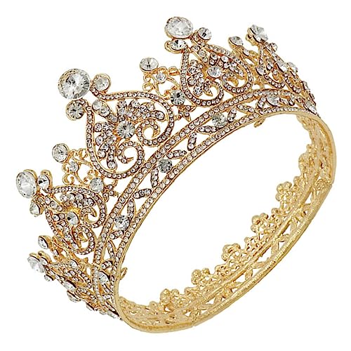 BIUDECO 1Stück Barocke Strass Krone Haarreifen Eleganter Haarschmuck für Hochzeitsfeiern Leichtes und Sicheres Material Einfach zu Tragen Ergänzung für Braut und Brautjungfer von BIUDECO