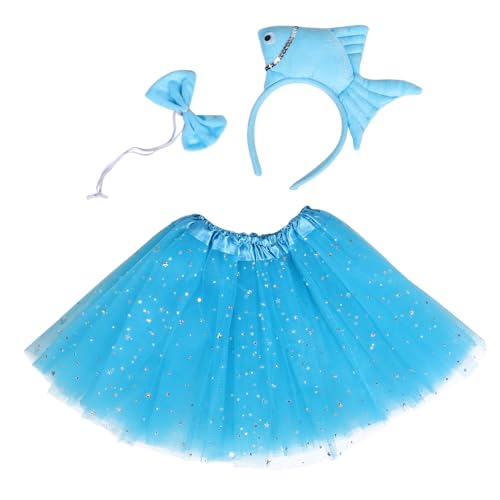BIUDECO 1satz Junge Mädchen-meerestier-plüsch Mit Fisch-haarband Und Rock Niedliches Seewesen-cosplay Für Halloween-partys Und Alltag Bequemes Material Vielseitig Einsetzbar von BIUDECO