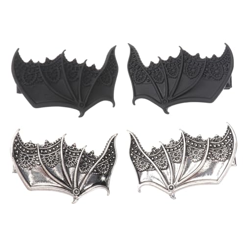 BIUDECO 2 Paare Fledermaus Flügel Haarspangen Halloween Haarschmuck Punk Style Haarklammern Damen Mädchen Party Zubehör von BIUDECO