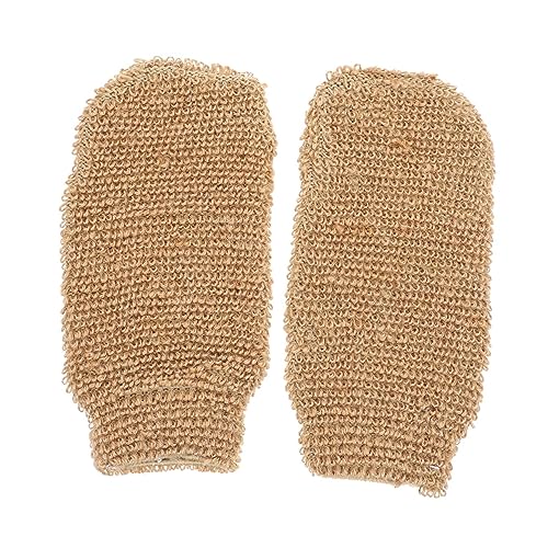 BIUDECO 2 STÜCK Peelinghandschuhe aus Jute Hautfreundliche Robuste Duschhandschuhe für Effektives Körperpeeling und Sanfte Passend für Damen und Herren Wiederverwendbar Atmungsaktiv von BIUDECO