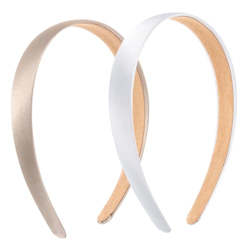 BIUDECO 2 Stück Breiter Stoff Haarreif Damen Gold Weiß Langlebiges Modisches Stirnband für Alltag Party Hochzeit Geeignet für Shopping Sport Vielseitiges Haarschmuck Accessoire von BIUDECO