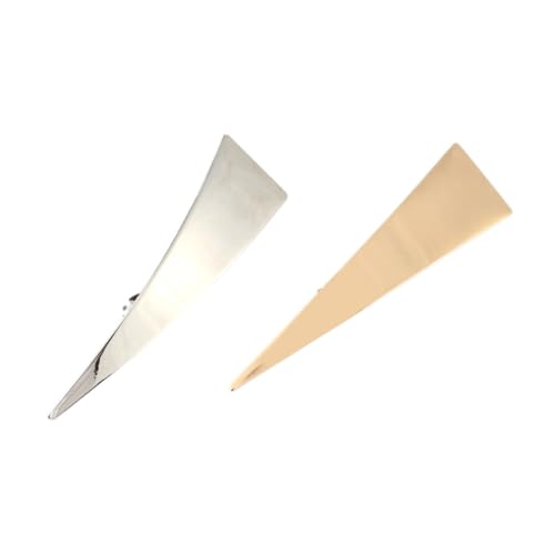BIUDECO 2 Stück Damen Haarklammern Rutschfeste Geometrische Dreieck Haarspangen Clips in Gold und Silber Vielseitige Styling Clips für Dickes und Dünnes Haar Modischer Haarschmuck für von BIUDECO