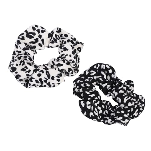BIUDECO 2 Stück Elastische Leopard Haargummis Stretchy Haarbänder mit Vintage Leopardenmuster Robuste Haarknoten Accessoires für Damen und Mädchen Vielseitig für Pferdeschwanz und Dutt von BIUDECO