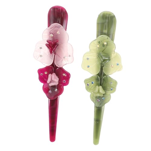 BIUDECO 2stücke Bill Clips Für Haarstylings Blumenhorn-haarspangen Und Dekorative Haarschmuck Für Frauen Und Mädchen Zuverlässige Und Farbenfrohe Haaraccessoires von BIUDECO