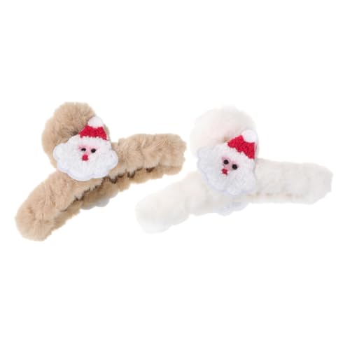 BIUDECO 2 Stück Große Plüschige Haarklammer Weihnachts Haarspange für Frauen und Mädchen Weicher Haarclip für Dickes und Dünnes Haar Bequemer Haarhalter für Alltag Make Up Kochen und von BIUDECO